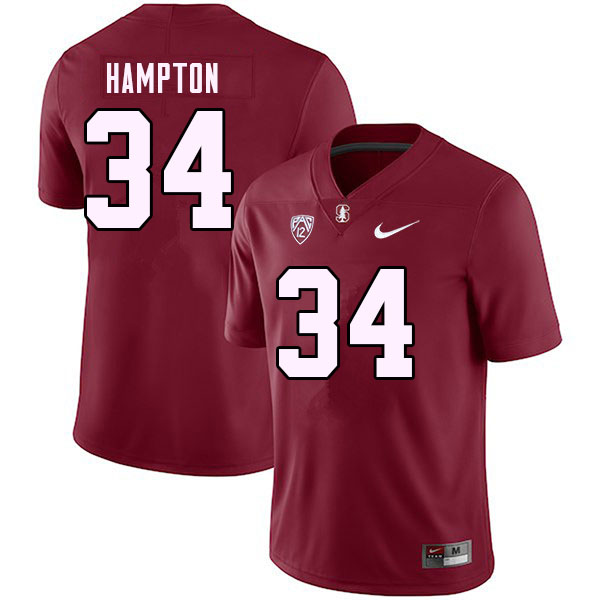 Men #34 Caleb Hampton Stanford Cardinal College Football Jerseys Stitched Sale-Cardinal